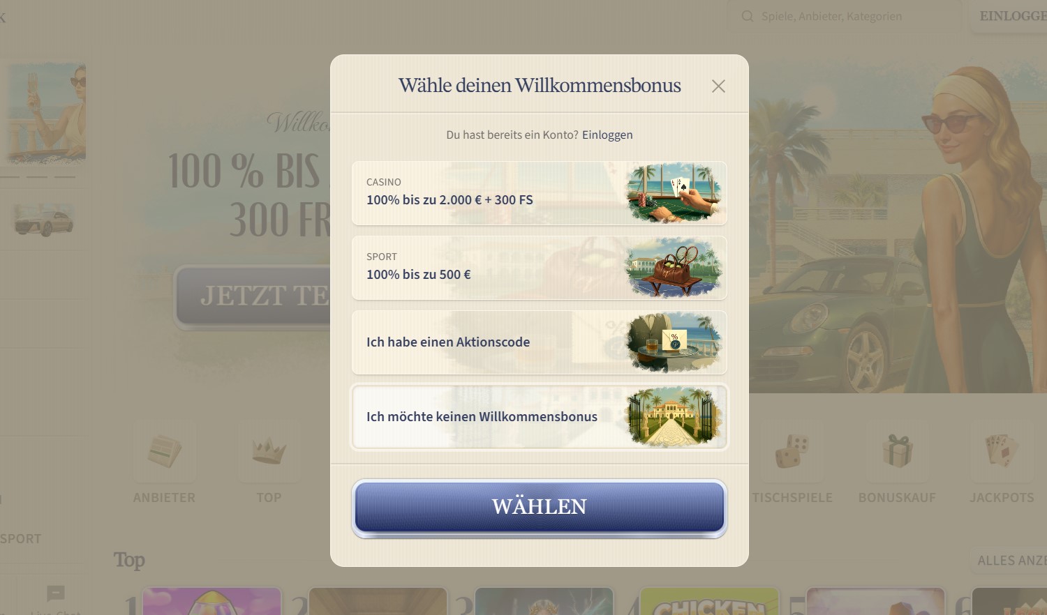 VIPLuck Casino Willkommensbonus